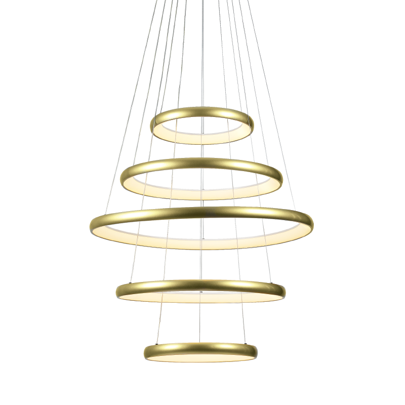 ΚΡΕΜΑΣΤΟ Φ/Σ LED 80W 6400LM CCT IP20 ΧΡΥΣΟ ΜΕΤΑΛΛΙΚΟ + ΑΚΡΥΛΙΚΟ
