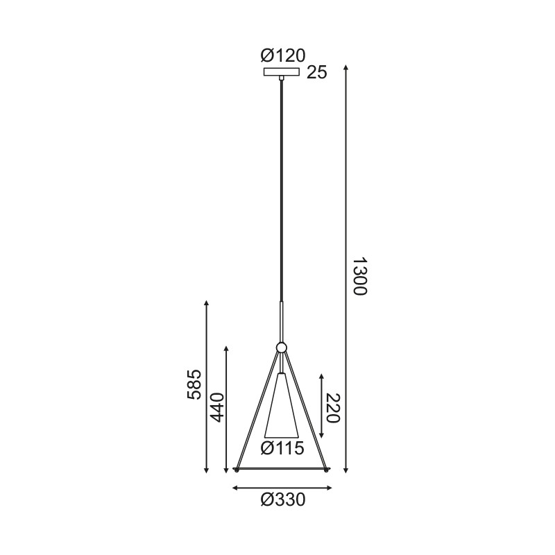 NETTO ΚΡΕΜΑΣΤΟ Φ/Σ 1ΧΕ27 ΛΕΥΚΟ+ΜΑΥΡΟ ΜΕΤ/ΚΟ+ΓΥΑΛΙ D33XH130CM TEMPLE