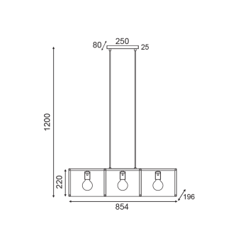 NETTO ΚΡΕΜΑΣΤΟ Φ/Σ 3ΧΕ27 ΜΑΥΡΟ ΜΕΤΑΛΛΙΚΟ 85X20XH120CM MORDOR