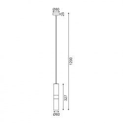 ^ΚΡΕΜΑΣΤΟ Φ/Σ 1XGU10 ΜΑΥΡΟ ΜΕΤΑΛΛΙΚΟ D8XH120CM DA VINCI