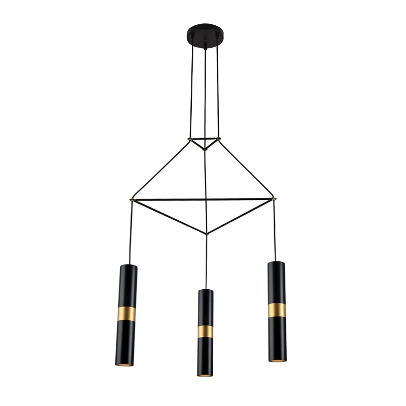 NETTO ΚΡΕΜΑΣΤΟ Φ/Σ 3XGU10 ΜΑΥΡΟ ΜΕΤΑΛΛΙΚΟ 56X49XH150CM DA VINCI