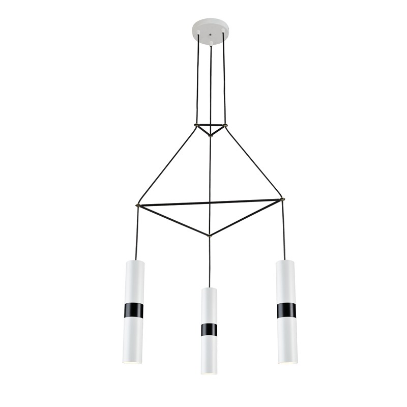 NETTO ΚΡΕΜΑΣΤΟ Φ/Σ 3XGU10 ΛΕΥΚΟ ΜΕΤΑΛΛΙΚΟ 56X49XH150CM DA VINCI