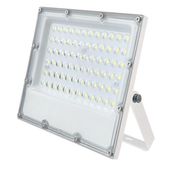  LED WHITE SMD FLOOD LUMINAIRE IP65 50W 4000K 6000Lm 100-277V RA80 IK08 5YRS BREATHING VALVE