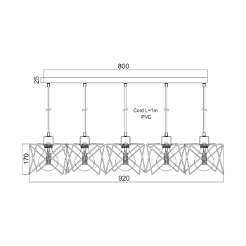 ΚΡΕΜΑΣΤΟ ΜΕΤΑΛΛΙΚΟ ΠΛΕΓΜΑ ΜΑΥΡΟ 5ΧE27 ANDY ΚΡΕΜΑΣΤΟ ΜΕΤΑΛΛΙΚΟ ΠΛΕΓΜΑ ΜΑΥΡΟ 5ΧE27 ANDY