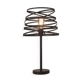 ΜΕΤΑΛΛΙΚΟ ΠΟΡΤΑΤΙΦ 1XE27 ΜΑΥΡΟ ΜΑΤ ΣΠΙΡΑΛ Φ33xH56CM JAZZ