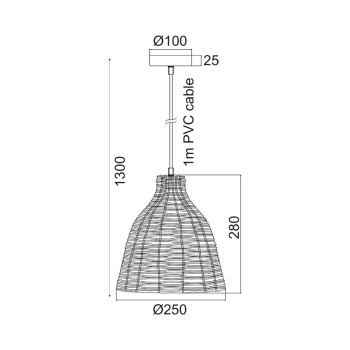 ΚΡΕΜΑΣΤΟ Φ/Σ 1ΧΕ27 ΚΑΛΑΘΙ Φ26ΧΗ120CM OIA ΚΡΕΜΑΣΤΟ Φ/Σ 1ΧΕ27 ΚΑΛΑΘΙ Φ26ΧΗ120CM OIA