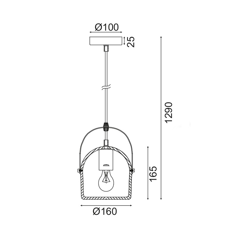 NETTO ΚΡΕΜΑΣΤΟ Φ/Σ 1ΧΕ27 ΓΚΡΙ ΤΣΙΜΕΝΤΟ D16XH130CM CARAMELO