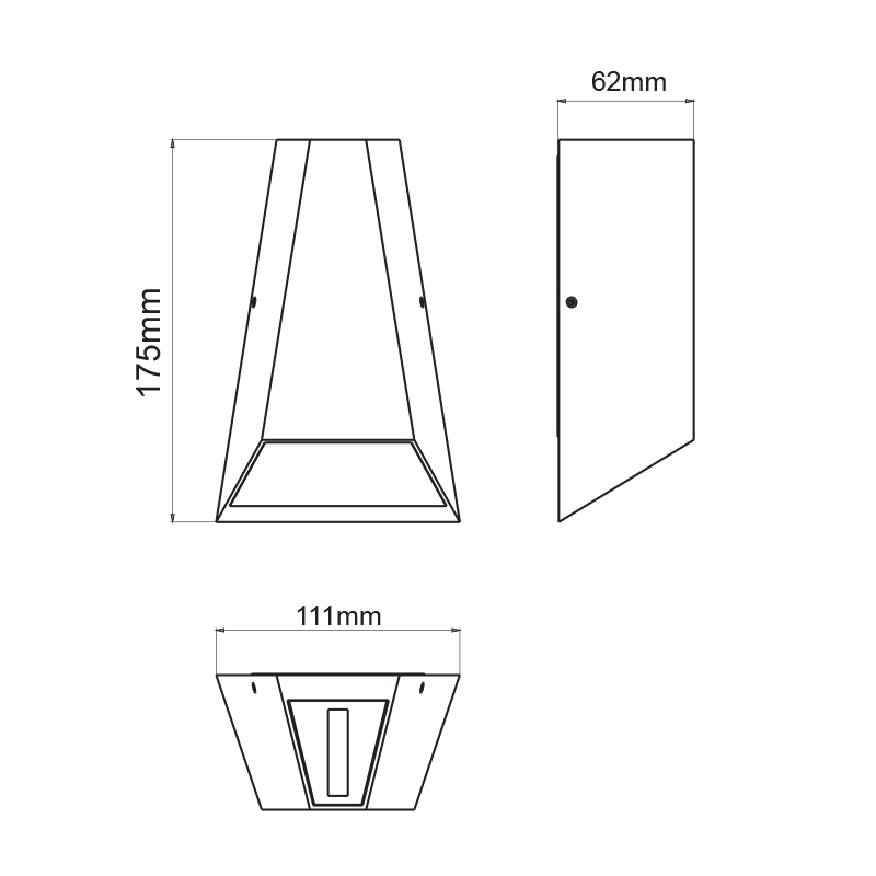 ^LED COB WALL LUMINAIRE 6W 425LM  30° & 120°  230VAC 3.000K DARK GREY CRI80 IP54 30.000HRS