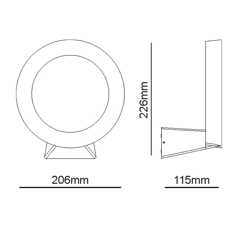 ^LED SMD WALL LUMINAIRE 8W 220LM 110° 230V AC 3.000K DARK GREY CRI80 IP54 30.000HRS ^LED SMD WALL LUMINAIRE 8W 220LM 110° 230V AC 3.000K DARK GREY CRI80 IP54 30.000HRS