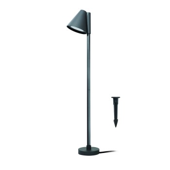 ^GU10 POST LUMINAIRE 230V AC DARK GREY IP65 MAX.20W WITH SPIKE AND BASE