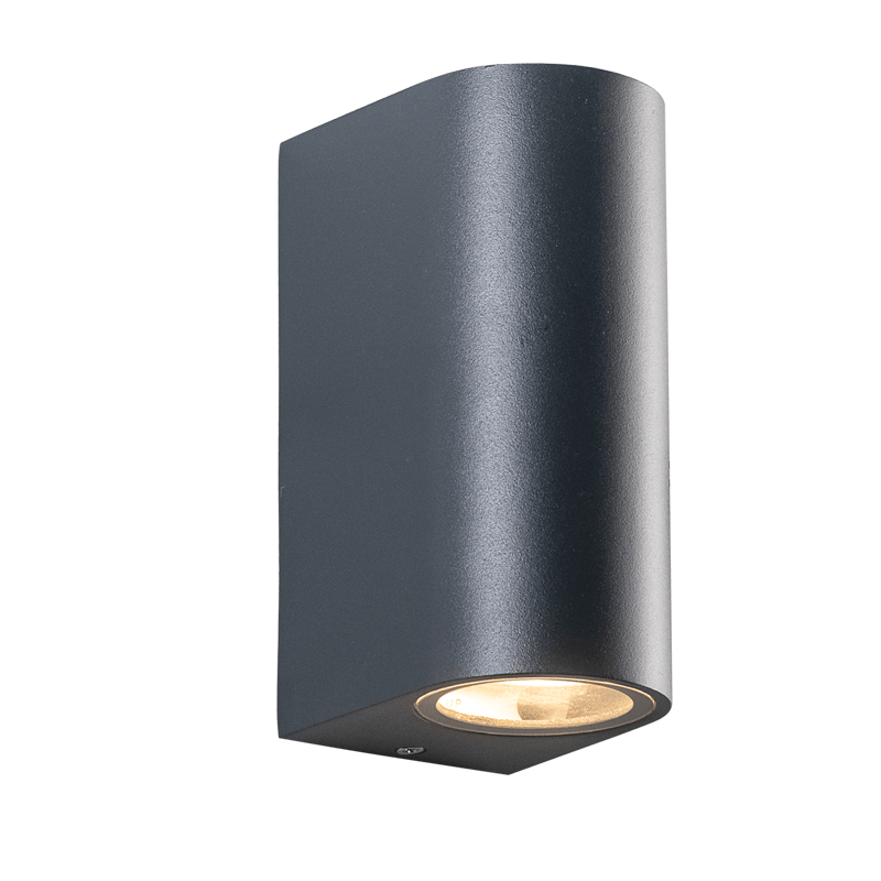 ^GU10 WALL LUMINAIRE 230V AC DARK GREY IP65 MAX.2X35W