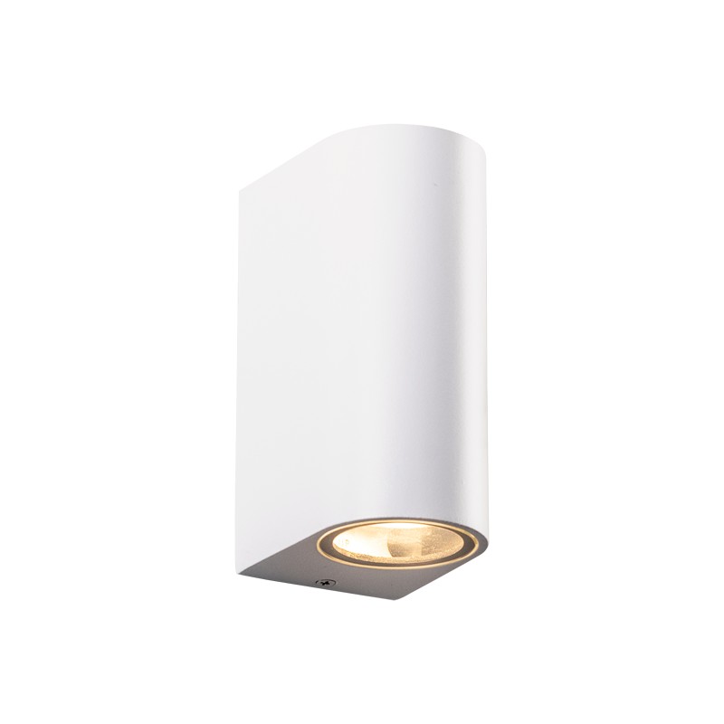 ^GU10 WALL LUMINAIRE 230V AC MATT WHITE IP65 MAX.2X35W