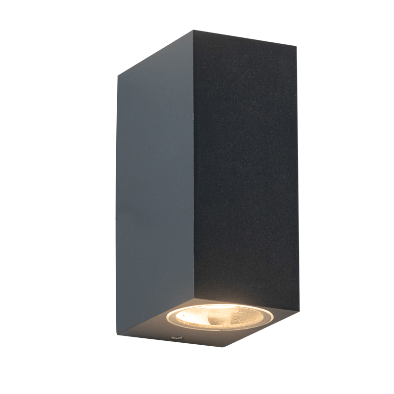 ^GU10 WALL LUMINAIRE 230V AC DARK GREY IP65 MAX.2X35W