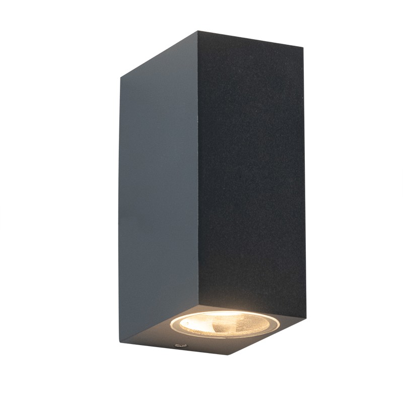 ^GU10 WALL LUMINAIRE 230V AC DARK GREY IP65 MAX.2X35W