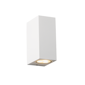 ^GU10 WALL LUMINAIRE 230V AC MATT WHITE IP65 MAX.2X35W