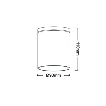 ^GU10  ROUND CEILING LUMINAIRE 230V AC GOLDEN BLACK IP65 GU10 MAX.35W