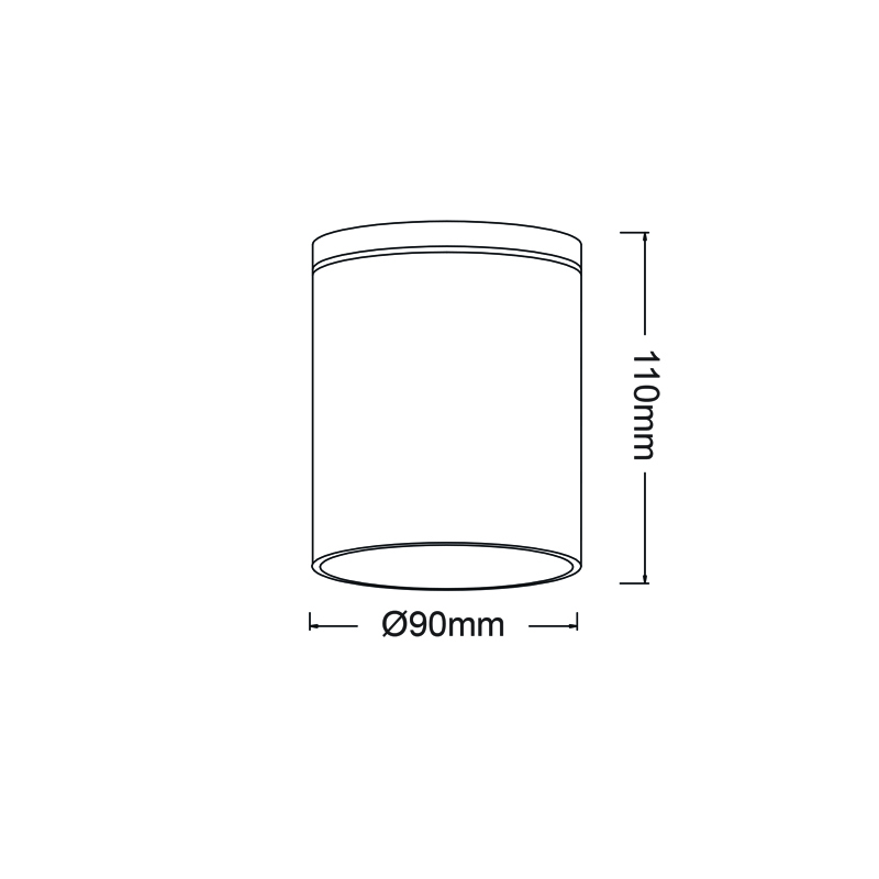 ^GU10  ROUND CEILING LUMINAIRE 230V AC DARK GREY IP65 GU10 MAX.35W