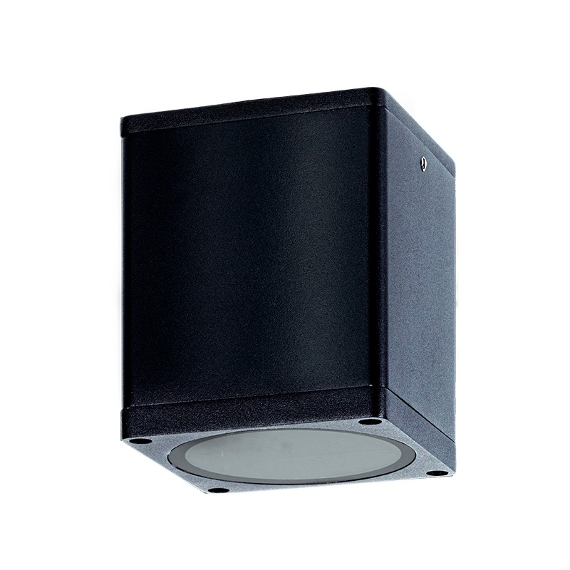 GU10  SQUARE CEILING LUMINAIRE 230V AC BLACK IP65 GU10 MAX.35W