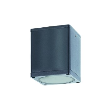 ^GU10  SQUARE CEILING LUMINAIRE 230V AC DARK GREY IP65 GU10 MAX.35W