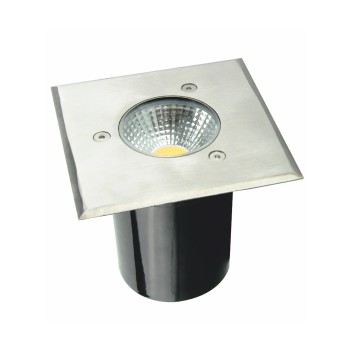 ^LED SQUARE COB INGROUND SPOT LUMINAIRE 7W 450LM 3000K 45° 230V AC IP67 RA80 30.000hrs