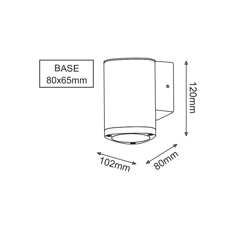 ^LED HP WALL LUMINAIRE 3W 150LM 50° 230V AC 3.000K DARK GREY CRI80 IP54 30.000HRS
