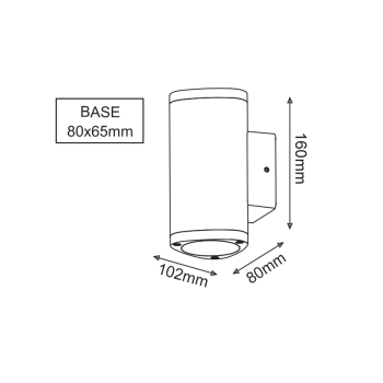 ^LED HP WALL LUMINAIRE 6W 300LM 50° 230V AC 3.000K DARK GREY CRI80 IP54 30.000HRS ^LED HP WALL LUMINAIRE 6W 300LM 50° 230V AC 3.000K DARK GREY CRI80 IP54 30.000HRS