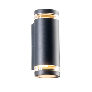 ^GU10 WALL LUMINAIRE 230V AC DARK GREY IP54 MAX.2X35W