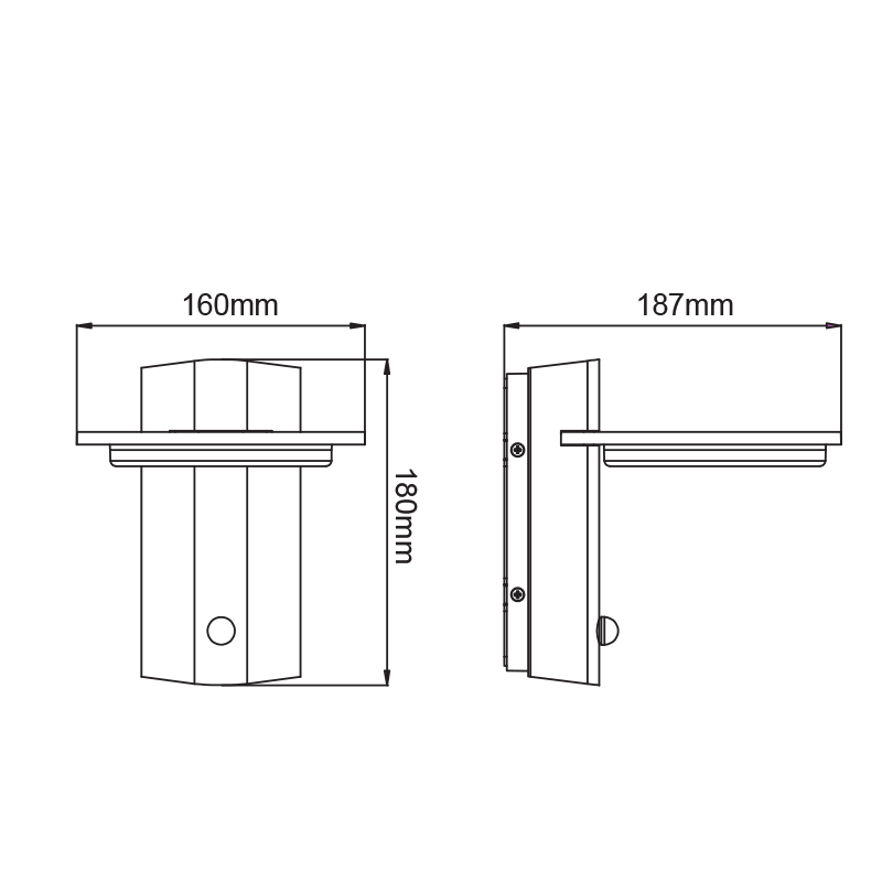 ^LED SMD WALL SENSOR LUMINAIRE 7W 440LM 145° 230V AC 3.000K DARK GREY CRI80 IP54 30.000HRS ^LED SMD WALL SENSOR LUMINAIRE 7W 440LM 145° 230V AC 3.000K DARK GREY CRI80 IP54 30.000HRS
