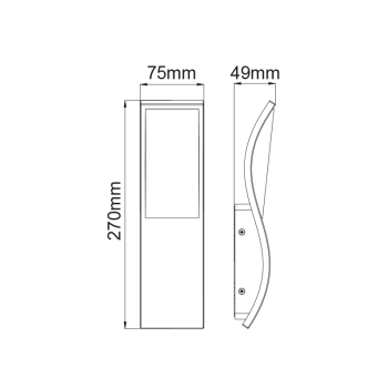 ^LED SMD WALL LUMINAIRE 7W 520LM 120° 230V AC 3.000K DARK GREY CRI80 IP65 30.000HRS ^LED SMD WALL LUMINAIRE 7W 520LM 120° 230V AC 3.000K DARK GREY CRI80 IP65 30.000HRS