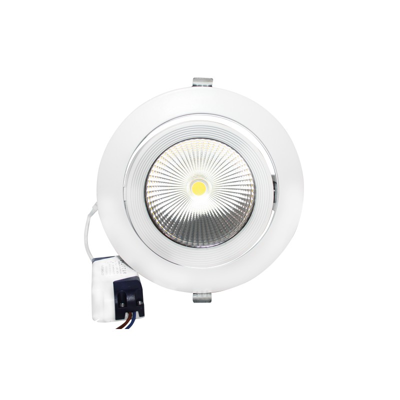 WHITE LED RECESSED MOVABLE LIGHT 20W 3000K 60° 1500LM 230V Ra80