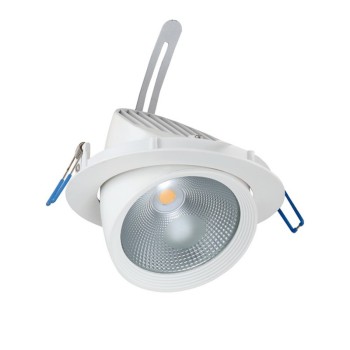 WHITE LED RECESSED MOVABLE LIGHT 20W 3000K 60° 1500LM 230V Ra80