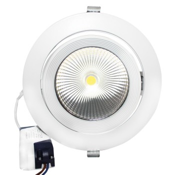 WHITE LED RECESSED MOVABLE LUMINAIRE 30W 4000K 60° 3600LM 230VAC Ra80 5YRS