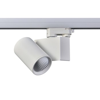 SAND WHITE LED TRACK LUMINAIRE 20W 3000K 3-PHASE 38° 2200LM 230V AC Ra80 5YRS