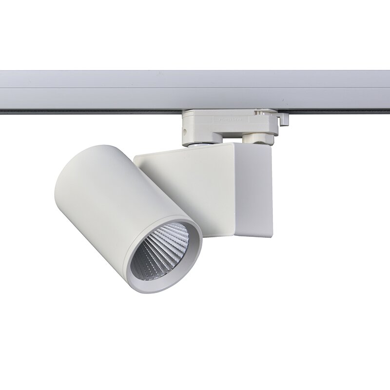 SAND WHITE LED TRACK LUMINAIRE 20W 4000K 3-PHASE 38° 2400LM 230V AC Ra80 5YRS