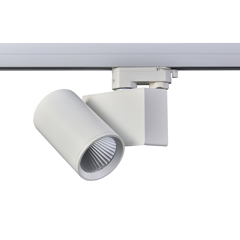 SAND WHITE LED TRACK LUMINAIRE 20W 4000K 3-PHASE 38° 2400LM 230V AC Ra80 5YRS