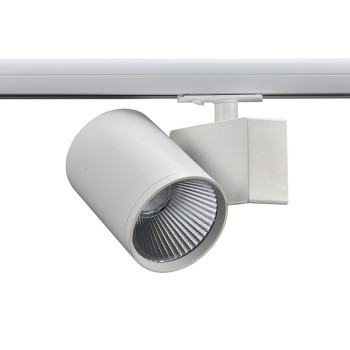 SAND WHITE LED TRACK LUMINAIRE 40W 3000K 1-PHASE 38° 4200LM 230V AC Ra80 5YRS