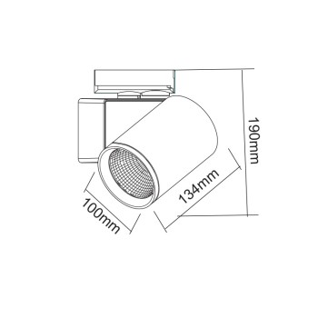 WHITE LED TRACK LUMINAIRE 40W 3000K 1-PHASE 38° 4000LM 230V AC Ra80 WHITE LED TRACK LUMINAIRE 40W 3000K 1-PHASE 38° 4000LM 230V AC Ra80