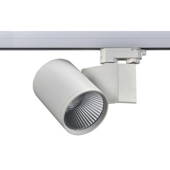 SAND WHITE LED TRACK LUMINAIRE 40W 3000K 3-PHASE 38° 4200LM 230V AC Ra80 5YRS