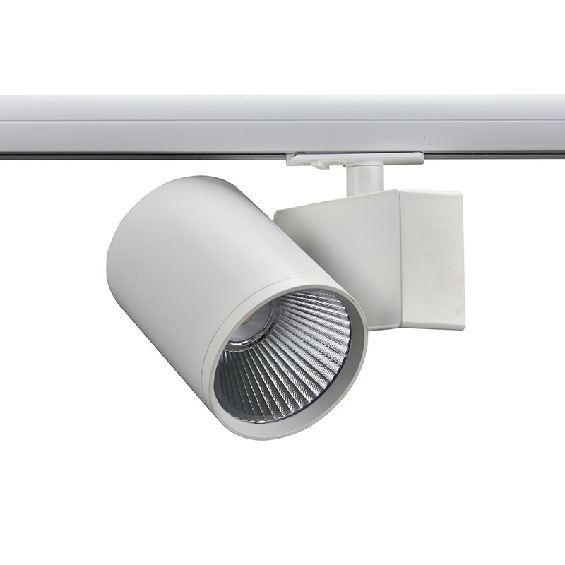 SAND WHITE LED TRACK LUMINAIRE 40W 4000K 1-PHASE 38° 4600LM 230V AC Ra80 5YRS