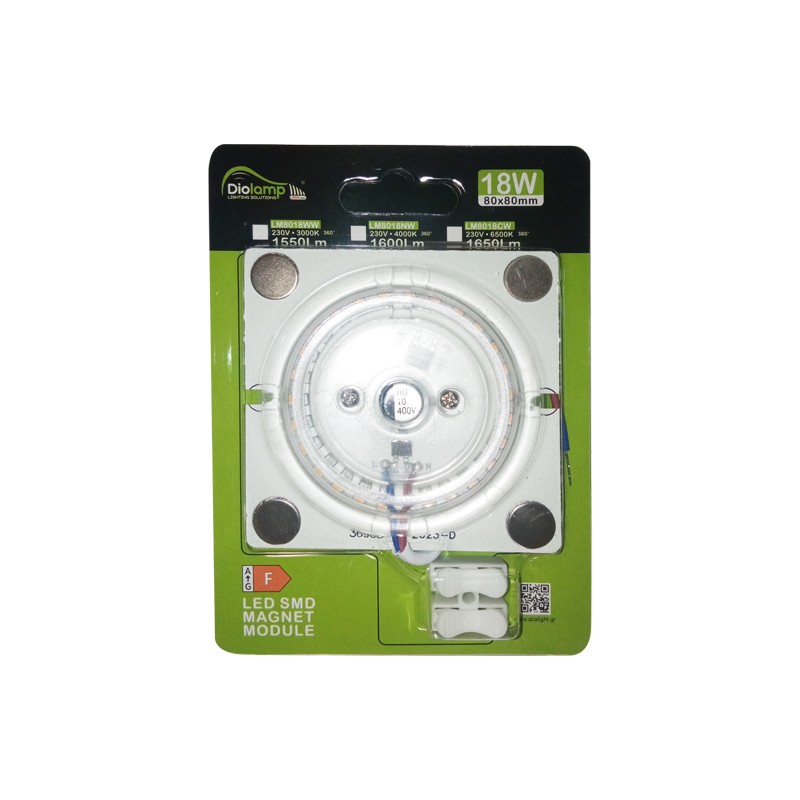 ^ LED SMD MAGNET MODULE 18W 230V AC 1600LM 160° 4000K Ra80