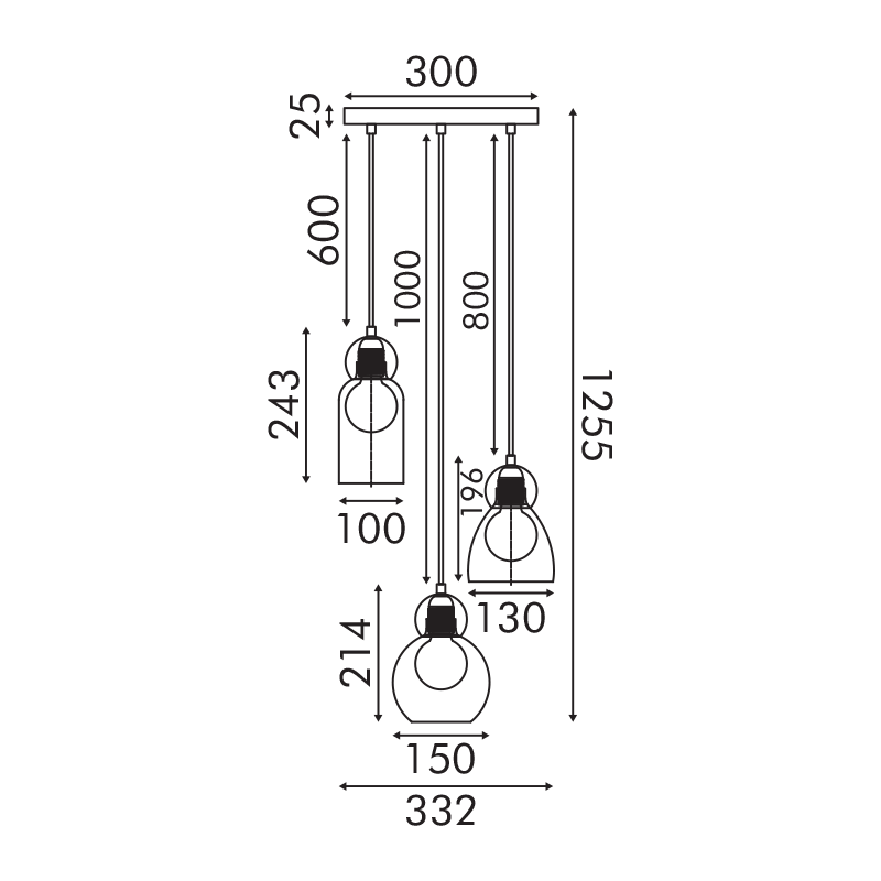 JULIETTE-ΦΩΤΙΣΤΙΚΟ ΚΡΕΜΑΣΤΟ ΜΑΥΡΟ ΓΥΑΛΙΝΟ ΣΥΜΒΑΤΙΚΟ ΙΡ20 3xΕ27 330XH1255mm JULIETTE-ΦΩΤΙΣΤΙΚΟ ΚΡΕΜΑΣΤΟ ΜΑΥΡΟ ΓΥΑΛΙΝΟ ΣΥΜΒΑΤΙΚΟ ΙΡ20 3xΕ27 330XH1255mm