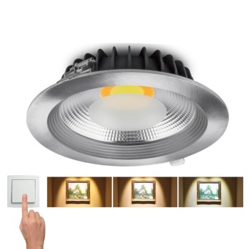 NETTO Φ/Σ ΧΩΝ. ΟΡΟΦ. ΝΙΚΕΛ ΜΑΤ 30W CCT 3STEP COB 2535Lm120° ΦΚ.200