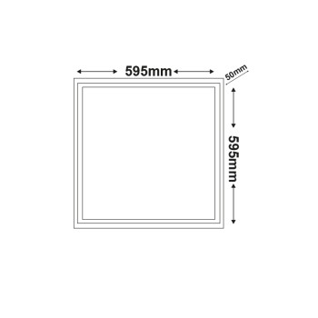 NETTO LED PANEL 50W 595X595X50mm 3000K 4250Lm 230V AC Ra80