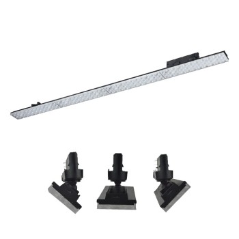 BLACK LED LINEAR MOVABLE TRACK LUMINAIRE 40W 4000K 3-PHASE 90° 5600LM 230V AC Ra90 L1144MM 5YRS 