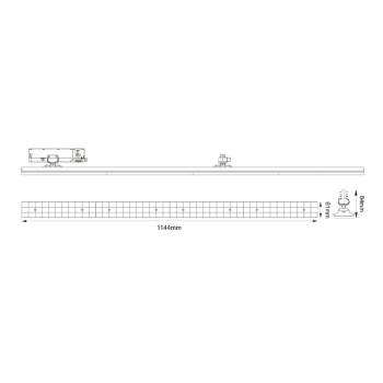 WHITE LED LINEAR MOVABLE TRACK LUMINAIRE 40W 4000K 3-PHASE 90° 5600LM 230V AC Ra90 L1144MM MM 5YRS WHITE LED LINEAR MOVABLE TRACK LUMINAIRE 40W 4000K 3-PHASE 90° 5600LM 230V AC Ra90 L1144MM MM 5YRS
