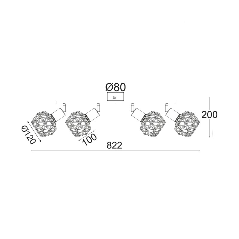 ΣΠΟΤ IIII 4XE14 ΧΑΛΚΙΝΟ ΠΛΕΓΜΑ 68X12,5X19,5CM ALADDIN ΣΠΟΤ IIII 4XE14 ΧΑΛΚΙΝΟ ΠΛΕΓΜΑ 68X12,5X19,5CM ALADDIN