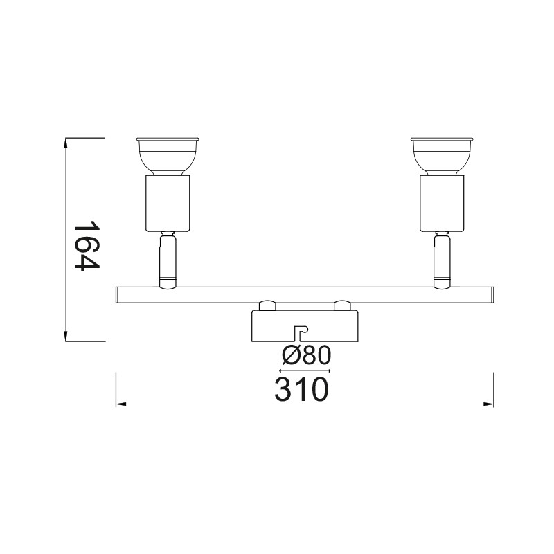 ΣΠΟΤ ΙΙ ΛΕΥΚΟ ΜΑΤ 2 Χ GU10 TRINITY ΣΠΟΤ ΙΙ ΛΕΥΚΟ ΜΑΤ 2 Χ GU10 TRINITY