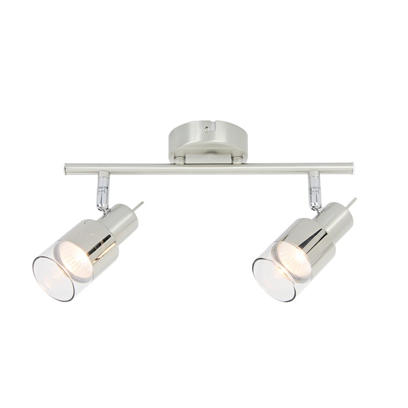 ΣΠΟΤ ΙΙ ΝΙΚΕΛ ΜΕ ΔΙΑΦΑΝΟ ΓΥΑΛΙ 2 Χ GU10 PLATINUM ΣΠΟΤ ΙΙ ΝΙΚΕΛ ΜΕ ΔΙΑΦΑΝΟ ΓΥΑΛΙ 2 Χ GU10 PLATINUM