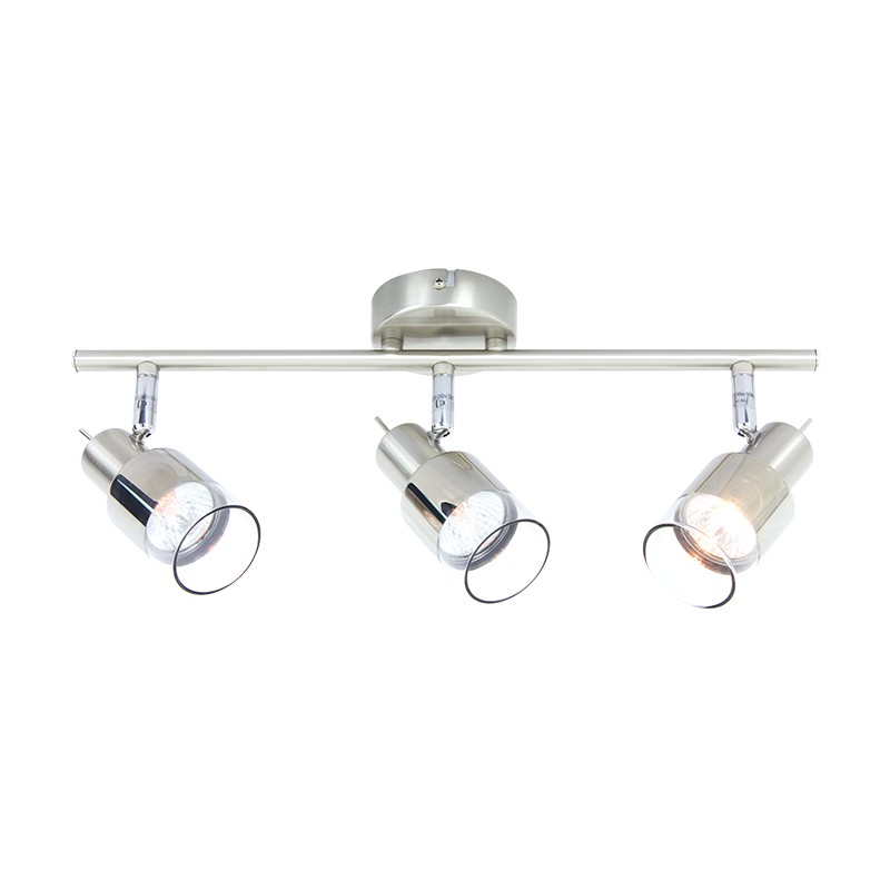 ΣΠΟΤ ΙΙΙ ΝΙΚΕΛ ΜΕ ΔΙΑΦΑΝΟ ΓΥΑΛΙ 3 Χ GU10 PLATINUM ΣΠΟΤ ΙΙΙ ΝΙΚΕΛ ΜΕ ΔΙΑΦΑΝΟ ΓΥΑΛΙ 3 Χ GU10 PLATINUM