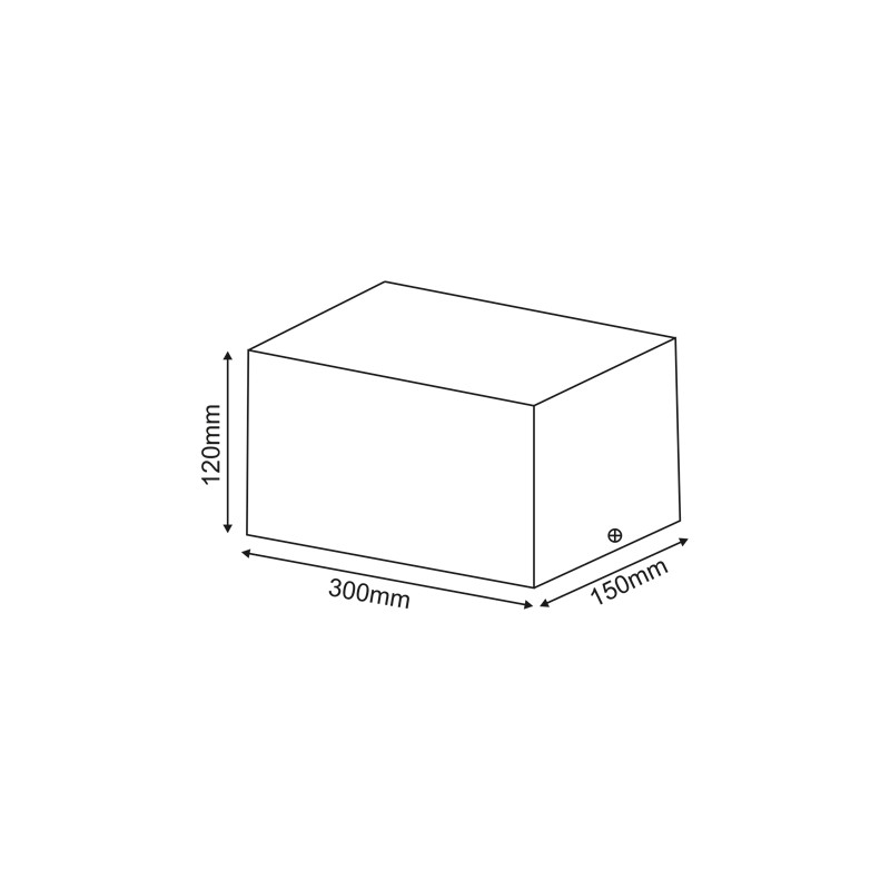 ^  ΣΠΟΤ ΟΡΟΦΗΣ AR111 ΔΙΠΛΟ ΜΑΥΡΟ 150x300x120